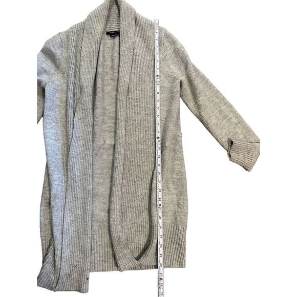 BCBGMAXAZRIA gray long knit cardigan wool blend sz M - Picture 4 of 5